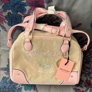 Juicy Couture Pink and Cream Satchel Bag / crossbody bag